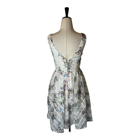 Maeve Anthropologie Dress Women 2‎ White Floral Peony Garden Mini Cottagecore - Picture 5 of 14